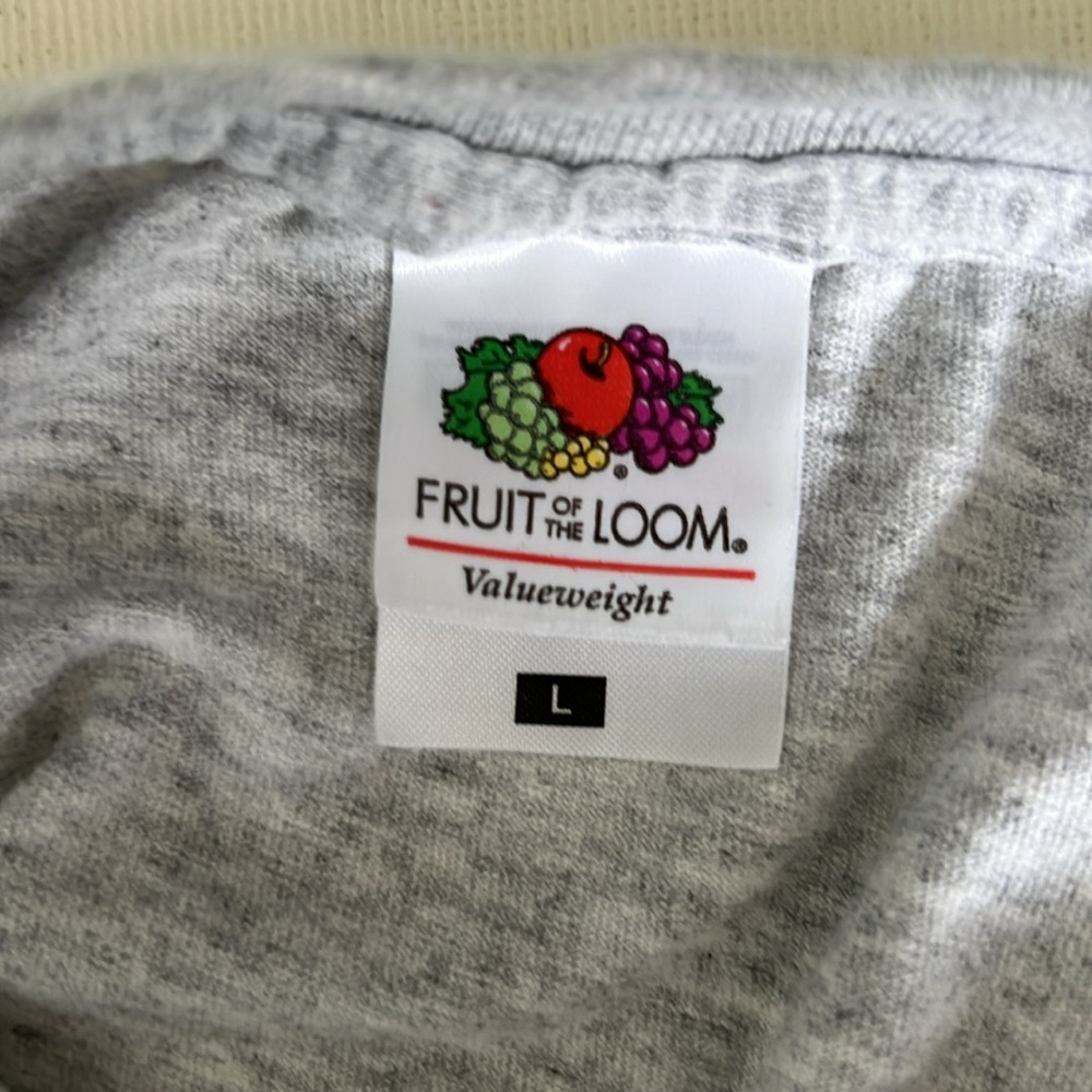 ATHENS GREECE Men’s Fruit of the Loom Grey Graphic T-shirt Size L with Flaw - Picture 4 of 8